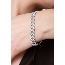 Weißgold Cuban Link Armband mit Diamanten 2