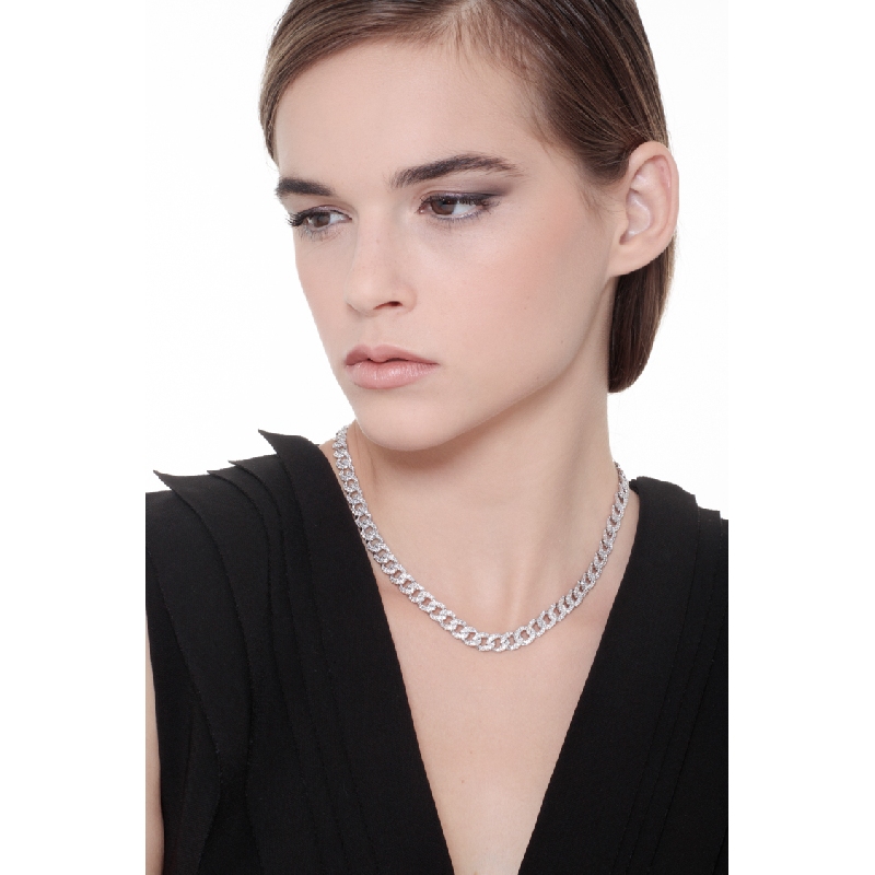 Iced Out Panzerkette Weißgold 750 mit Diamanten Iced Out Panzerkette Weißgold 750 mit Diamanten