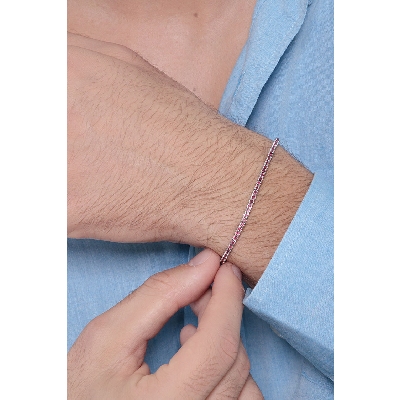 Rubin Armband Weißgold Tennis