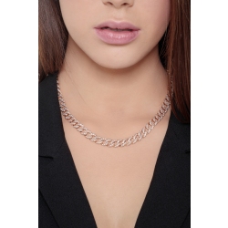 Iced Out Panzerkette Damen Roségold 750 mit Diamanten 2