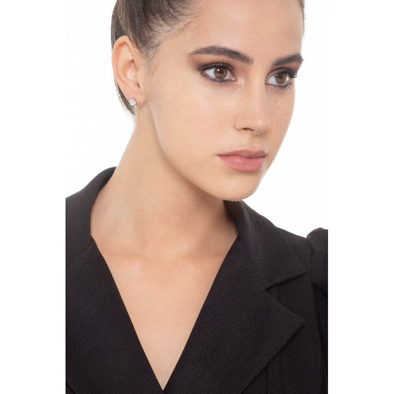 Einkarätige Diamant-Ohrstecker aus Weißgold 18K