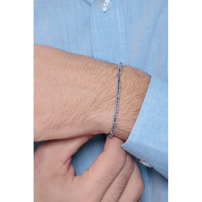 Saphir Armband Tennis 750er Weißgold  Saphir Armband Tennis 750er Weißgold