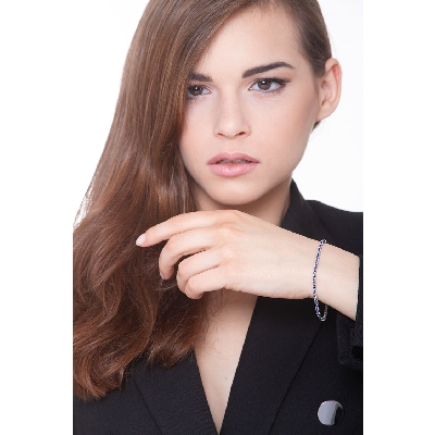 Saphir Armband Tennis 750er Weißgold 