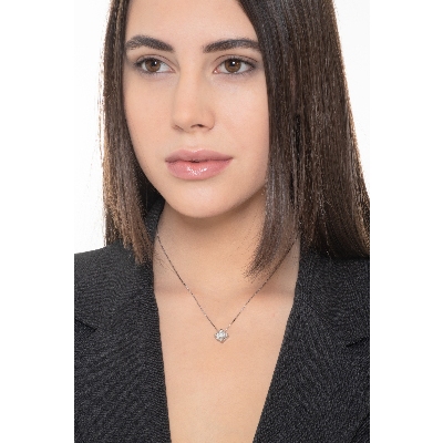 Solitär Diamant-Anhänger aus Weißgold 18K 0,90 Karat