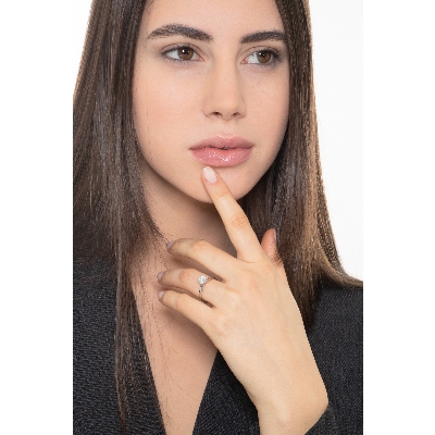 Weißgold 18K 0,90 Diamant Verlobungsring 