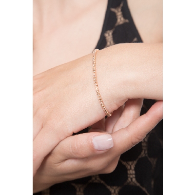 Tennisarmband mit braunen Diamanten Roségold
