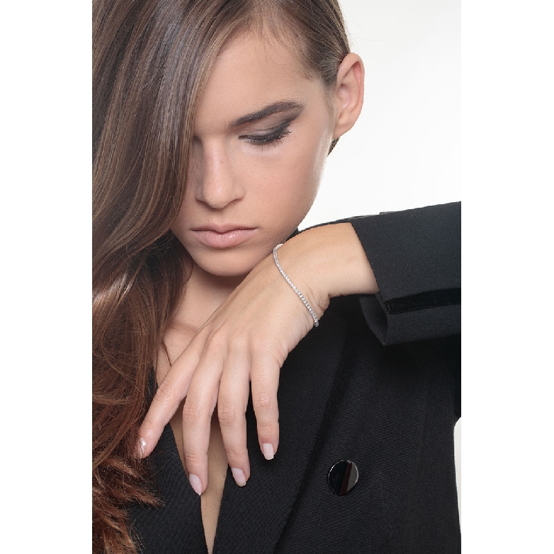 18k Weißgold Halskette mit Anhänger aus Diamanten und blauem Saphir-Solitär -PA2BBZ-CO-2- Gioielli di Valenza -50% 270,00 €