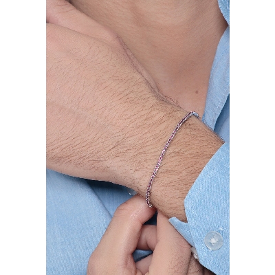 Tennisarmband 18K Weißgold mit 0,01 Karat Rubinen 