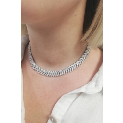 Iced Out Design Halskette Weissgold 18K  2