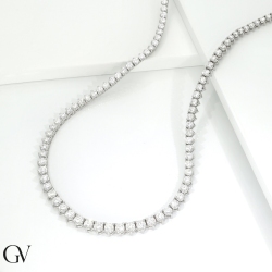 Tennis Kette mit Diamanten aus 18K Weißgold 2