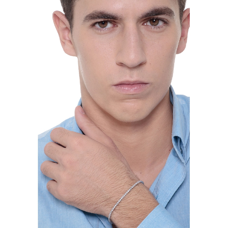 18K Weißgold-Tennisarmband mit 0,02 Karat Diamanten 18K Weißgold-Tennisarmband mit 0,02 Karat Diamanten