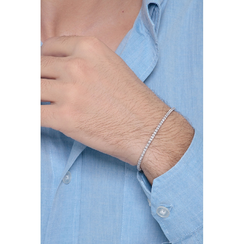 18K Weißgold-Tennisarmband mit 0,02 Karat Diamanten 18K Weißgold-Tennisarmband mit 0,02 Karat Diamanten