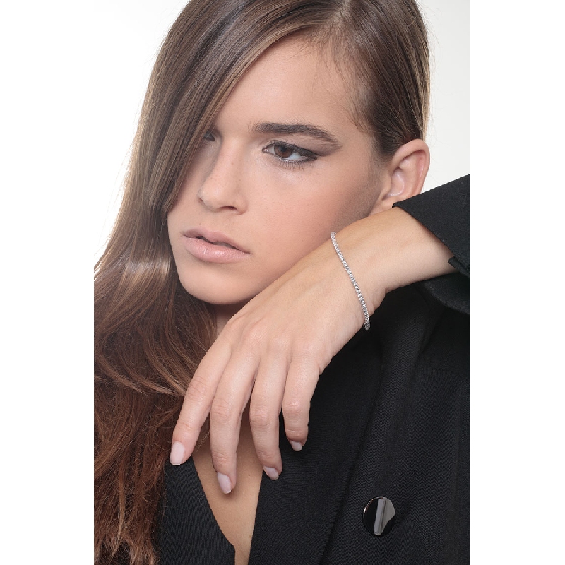 18K Weißgold-Tennisarmband mit 0,02 Karat Diamanten 18K Weißgold-Tennisarmband mit 0,02 Karat Diamanten