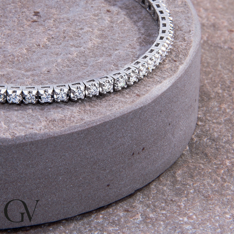 18K Weißgold Tennisarmband mit Diamanten  