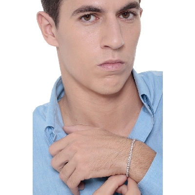 18K Weißgold Tennisarmband mit Diamanten  