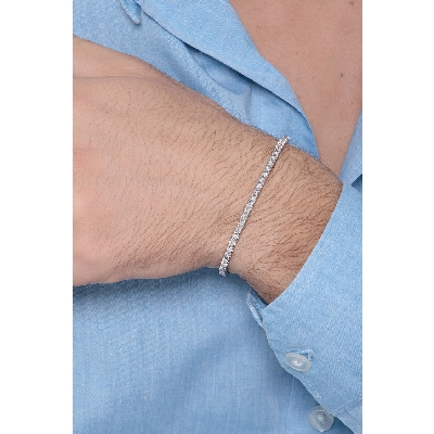 18K Weißgold Tennisarmband mit Diamanten  