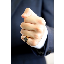 Siegelring Herren Roségold 750 mit schwarzen Diamanten 2