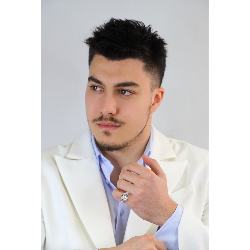 Siegelring Männer Weißgold mit Diamanten