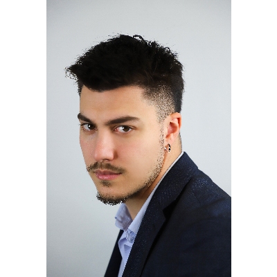 Herren Ohrring einzelne Creole Weißgold mit schwarzen Diamanten