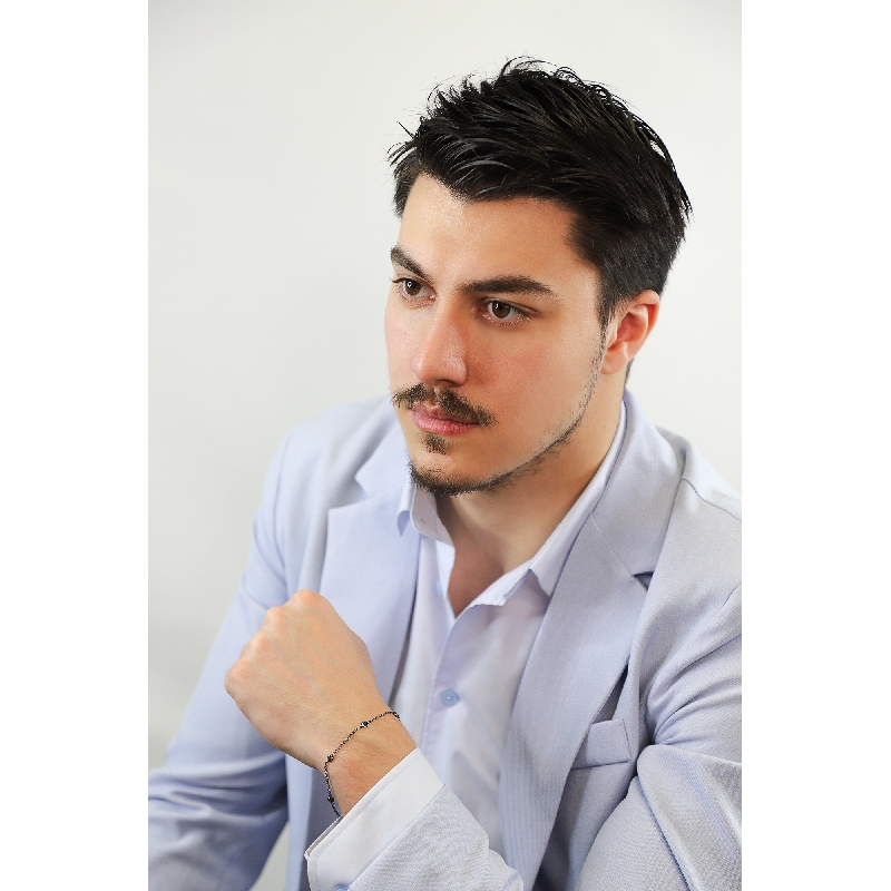 Weißgold Armband Herren mit schwarzen Diamanten