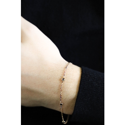 Armband aus Roségold 18K mit schwarzen Diamanten