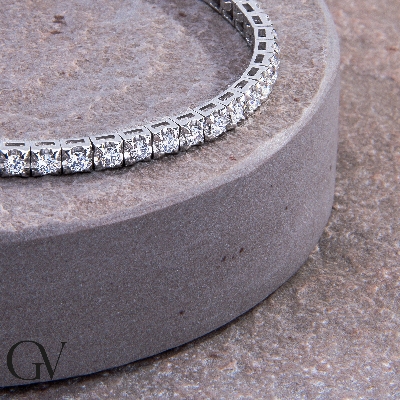 750 Weißgold Tennis Armband mit Brillanten