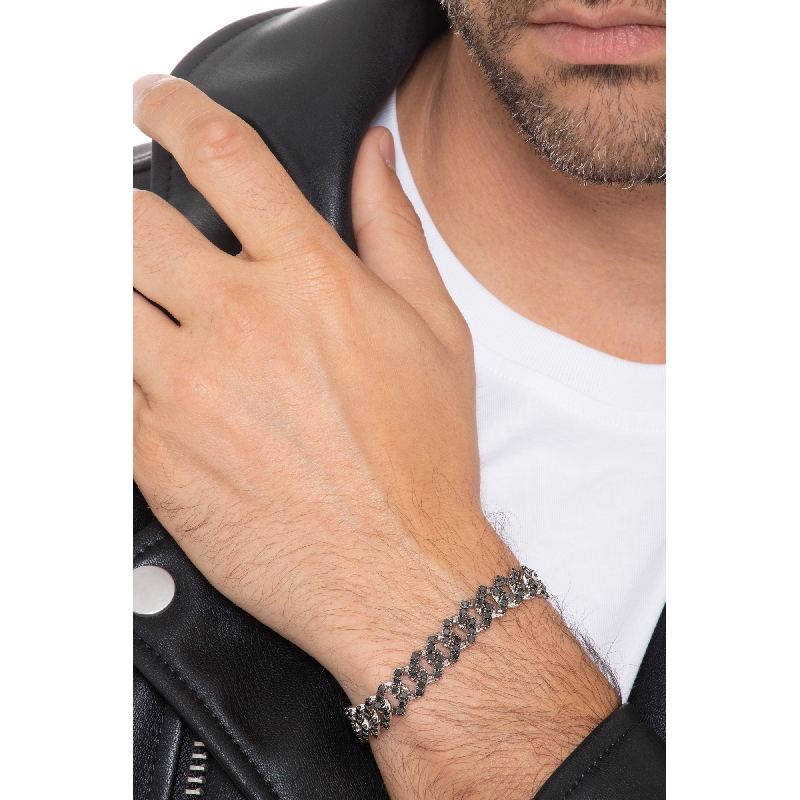 Armband Weißgold 18k mit brünierten schwarzen Diamanten 