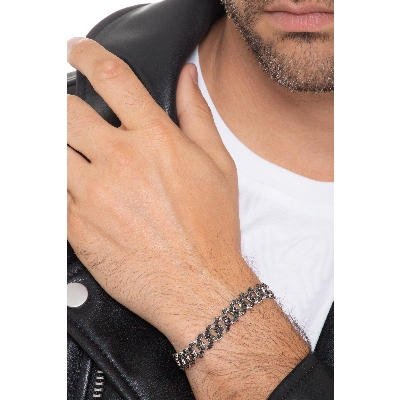 Armband Weißgold 18k mit brünierten schwarzen Diamanten 