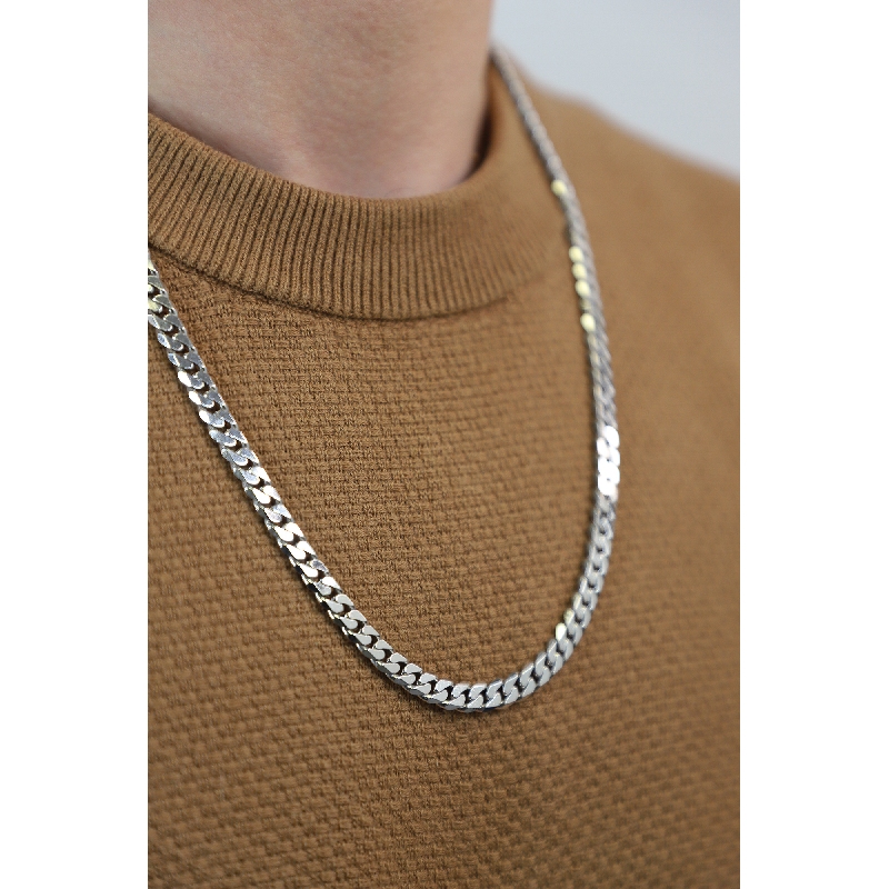 Panzerkette Weißgold 750 massiv 60 cm Panzerkette Weißgold 750 massiv 60 cm