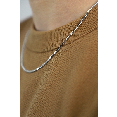 Weißgold Herren Panzerkette, 50 cm