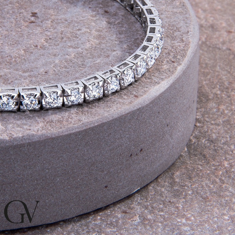 18K Weißgold Tennis Diamantarmband