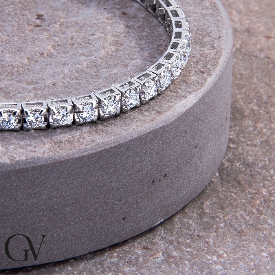 18K Weißgold Tennis Diamantarmband