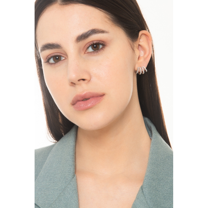 750er Weißgold Ohrringe mit Diamanten