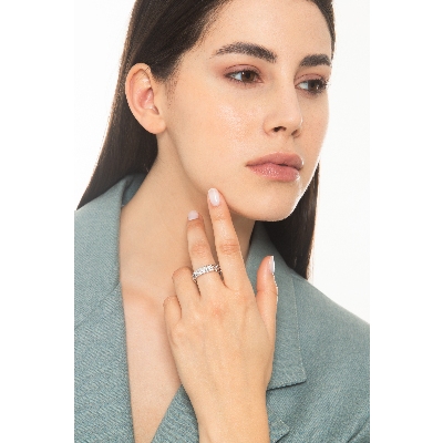 Designer Ring mit Brillanten aus Weißgold 750