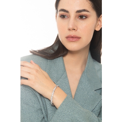 Weißgold 750 Armreif mit Diamanten 