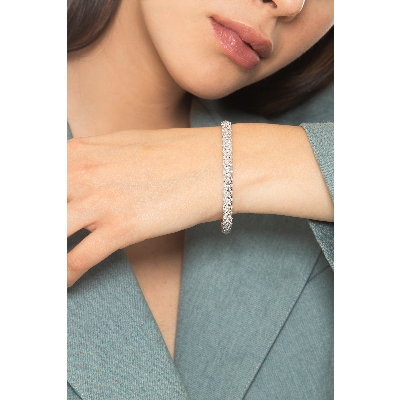 Weißgold 750 Armreif mit Diamanten 