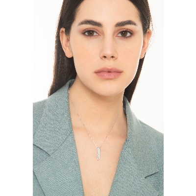 Moderne Kette mit Diamanten Weißgold 18K