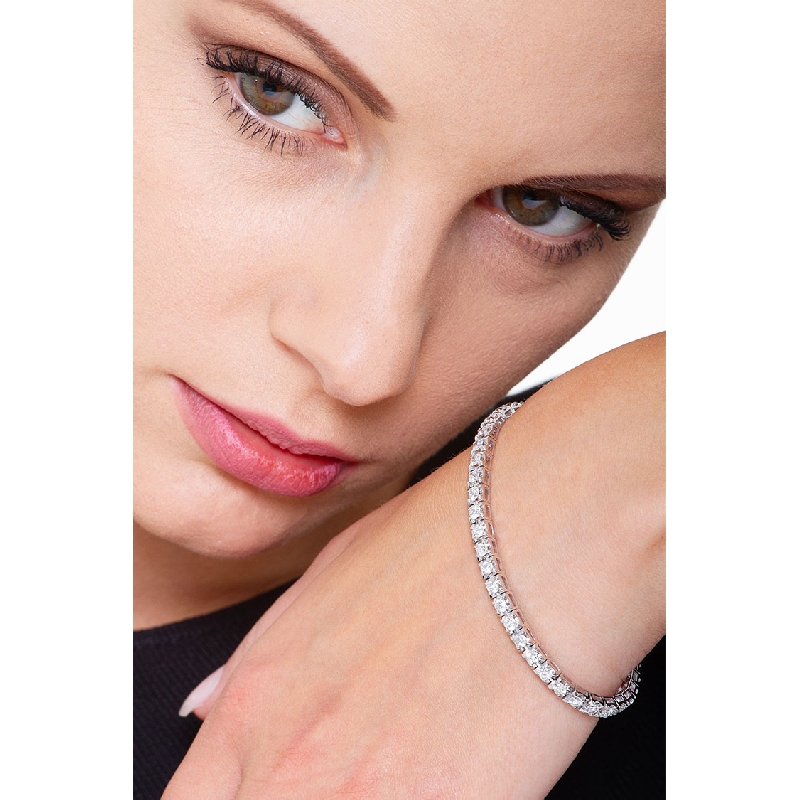 18K Weißgold Tennis Diamantarmband