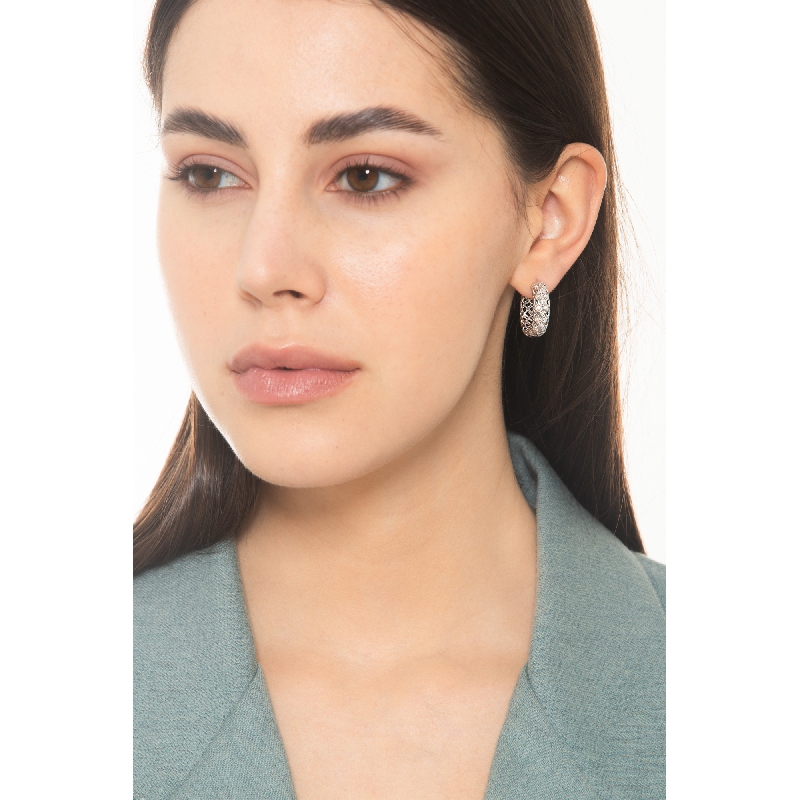 Moderne Creolen aus 750er Weißgold 18K Moderne Creolen aus 750er Weißgold 18K