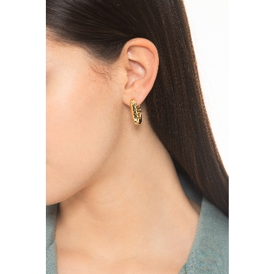 Rechteckige Creolen Gelbgold 18k