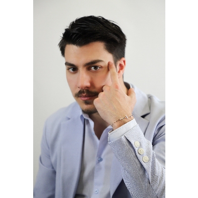 Weißgoldarmband mit Diamantkreuz Herren 