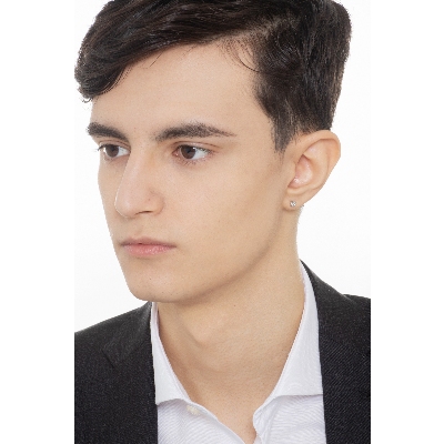 Weißgold 18k Ohrstecker Herren mit 0,15 kt Brillant 