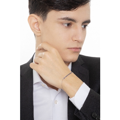 Saphir-Armband 18K Weißgold Herren