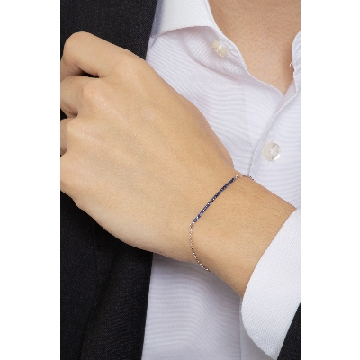 Saphir-Armband 18K Weißgold Herren