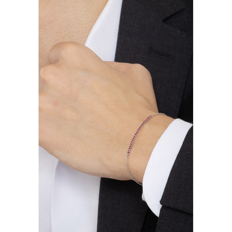 Weißgold 18k Herrenarmband mit Rubinen  Weißgold 18k Herrenarmband mit Rubinen