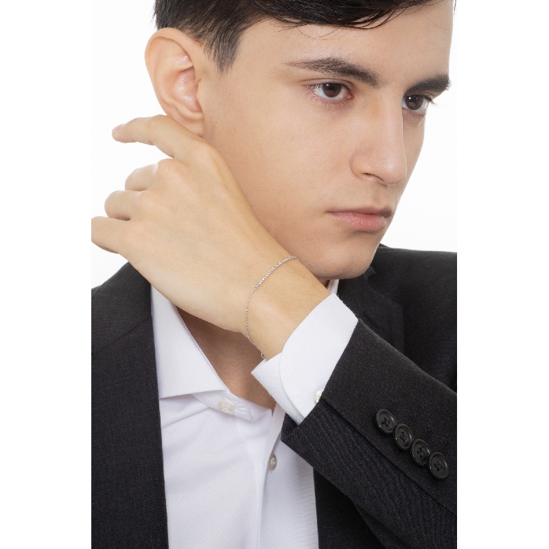 Weißgold-Armband Herren mit Diamanten Weißgold-Armband Herren mit Diamanten