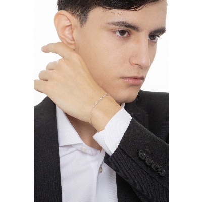 Weißgold-Armband Herren mit Diamanten