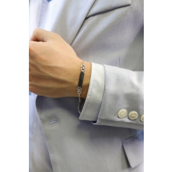 Herrenarmband Weißgold 18k mit schwarzen Diamanten 2