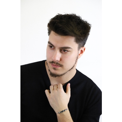 Herren Armband mit Diamanten schwarz weiß Weissgold