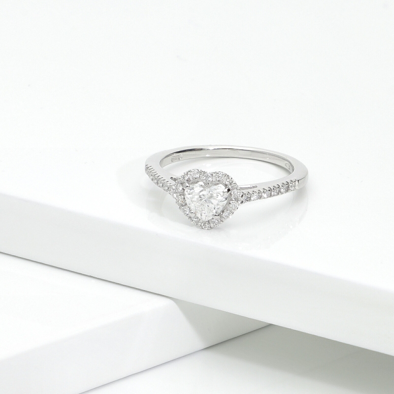 Ring mit Diamant Herzschliff 0.50kt GIA aus Weißgold 18K Ring mit Diamant Herzschliff 0.50kt GIA aus Weißgold 18K